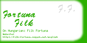 fortuna filk business card